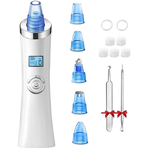 Preisvergleich Produktbild Mitesserentferner Mitesser Entferner Mitesser Sauger Vakuumsauger Porenreiniger mit 5 Austauschbaren Reinigungsaufsätzen LED Anzeige Set für Akne Pickel Poren