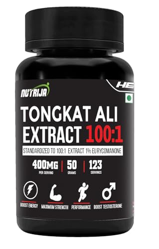 Image of NutriJa Tongkat Ali Extract Powder |Longjack Root Extract Powder Standardized to 100:1 with active 1% Eurycomanone (100 Grams)
