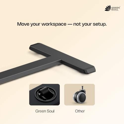 Image of Green Soul Axis Ergonomic Height Adjustable Table for Office Work |Standing Desk for Home Office | Tiltable Table Top | Silent Hidden Castor Wheels | 3 Year Warranty | (Antique Wood)