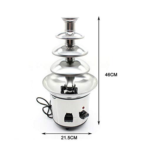 image for Eapmic 4-Tier Chocolate Fondue Fountain - Electric Stainless Steel Cho