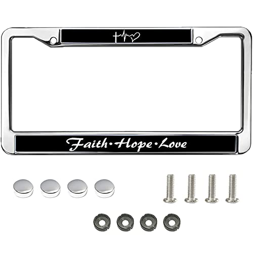 Faith Hope Love Religious Jesus Christian Car License Plate Cover Frame Tag With 2 Security Screws Caps #TOP28