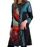 Desigual Lady Blue Damen Mantel, mehrfarbig, 38