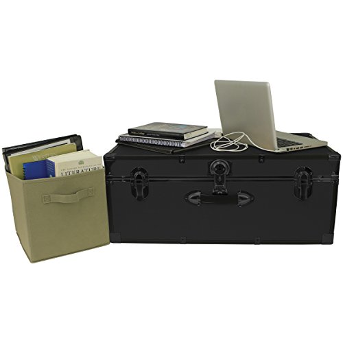 Seward Trunk Barracks Footlocker, Black, One Size - Thumbnail 5