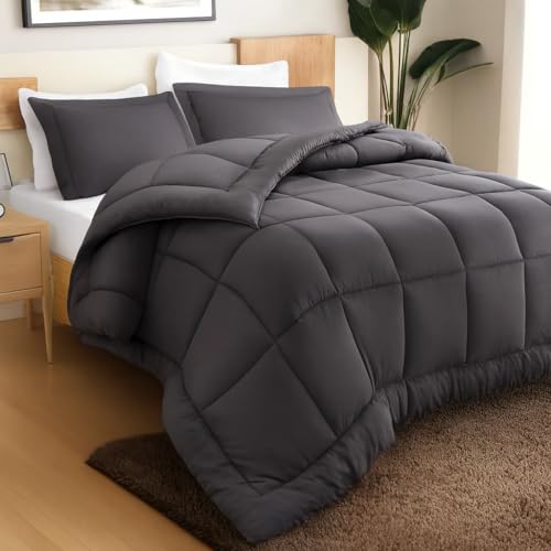 Utopia Bedding Queen Comforter Set - 3 Pieces, Grey