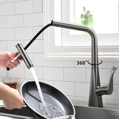 Mitigeur de cuisine avec douchette et finition blanche