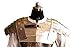 THE MEDIEVALS Lorica Body Armor with Roman Tunic Brass Trimmed Roman Lorica Segmentata Chest Plate Armor with Roman Tunic