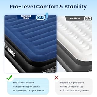 CHERIMOR Twin XL Air Mattress with Built in Pump, Upgraded 80" Length, 18" Raised Twin Blow Up Mattress, Multi-Layer Leakproof & Support 500 lbs, 2-Min Fast Inflation Air Bed for Home Camping Guests