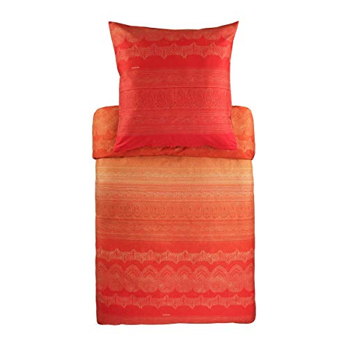 Bassetti BRUNELLESCHI 9304669 - Juego de Cama y 1 Funda de Almohada de 100% satén de algodón, Color Coral X1, 155 x 220 + 1 K 80 x 80 cm