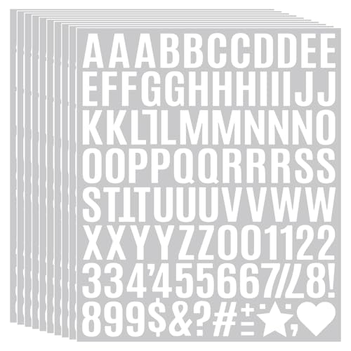 YNHAY 1960Pcs Waterproof 1" Vinyl Alphabet & Number Stickers - Self-Adhesive for Mailboxes, Windows, Doors, Signs, Vehicles & More, White