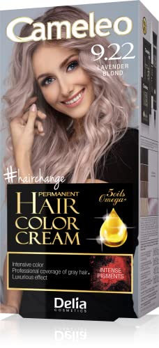 Cameleo Permanente Haarfarbe, Lavendelblond, intensive Farbe und Schutz, 5 Öle + Omega-Plus-Säuren, professionelle, luxuriöse Haarfarbe, komplettes Set