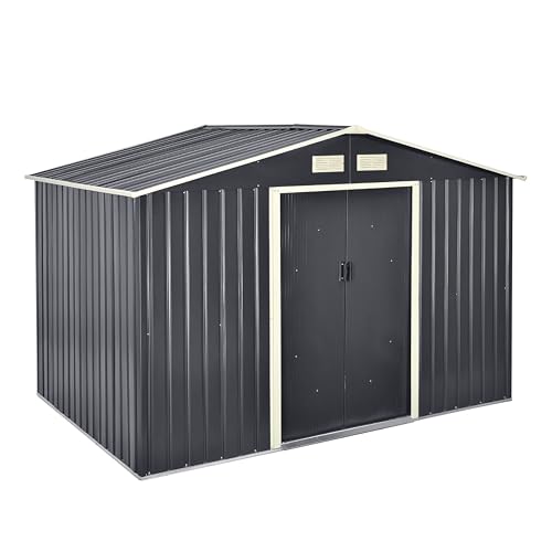 Gartenhaus aus Metall mit Schiebetüren und 9 m³ Stauraum