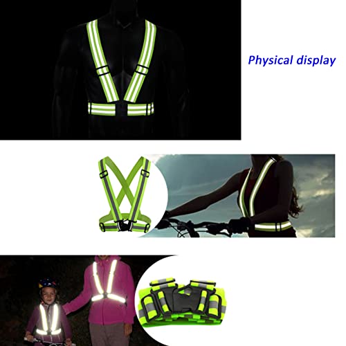 Spdtech Running Reflective Vest Gear 1 Pack, Adjustable Safety Ves High Visible Reflective Belt Straps For Night Running Outdoor Cycling Motorcycle Dog Walk Jogging(Green) #TOP3