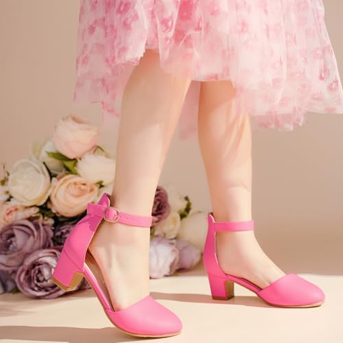Image of LAURMOSA Girls Dress Shoes Closed Toe Pumps High Heels for Little Big Kid