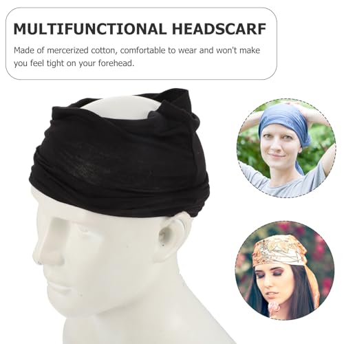 Pañuelo elástico para rastas de algodón negro que mantiene el cabello limpio 7