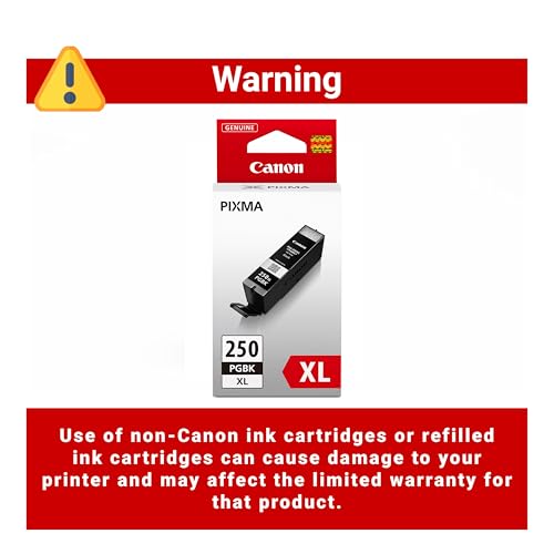 Image of Canon PGI-250XL Genuine Pigment Black Ink Tank,Compatible with MG6320,IP7220 & MG5420,MX922,MG5520,MG6420,MG7120,iX6820,iP8720,MG7520,MG6620,and MG5620 Printers,(Pack of 2)