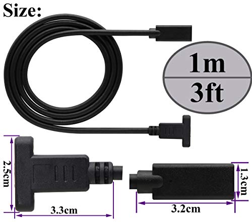 AAOTOKK Panel Mount USB C 3.1 Extension Cable 4K&60hz 10Gbps USB Type C 3.1 Female Panel Mount Screw Cable,Supports Charging,Data,Audio,Video Cable (1M/3ft) - Image 2