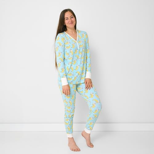 Image of Little Sleepies Womens Pajama Top, Viscose from Bamboo, Henley Button Up Nursing PJs, Family Matching Pajamas for Women Set