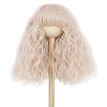 Miss U Hair 8-9 Inch 1/3 BJD Wig MSD DOD Pullip Dollfie Long Curly Hair Not for Human Kinky Pink