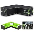 UIRWAY V-Shape Outdoor Sectional Sofa Cover Waterproof with Air Vent, 90" L/90" L x 33.5" D x 31" H, Heavy Duty Patio Furniture Covers, Outdoor Couch Cover with Reflective Strips
