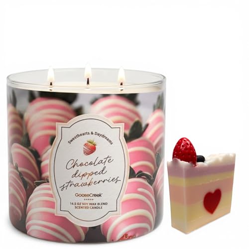 Chocolate Dipped Strawberries Scented Candle, 3-Wick, Soy Wax Blend, 14.5