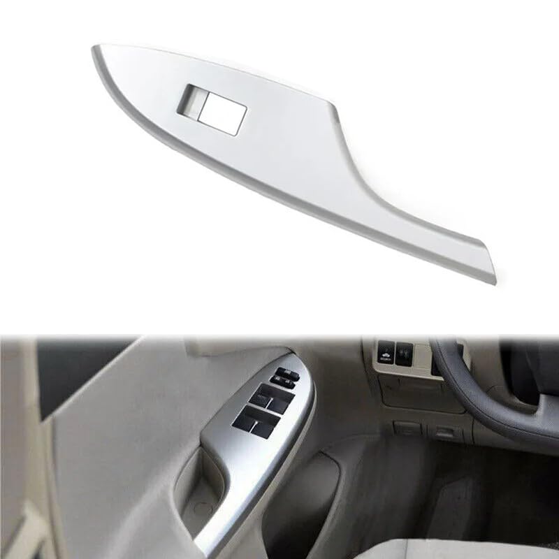 4Pcs/Set Fit for to-yota Corolla 2009 2010 2011 2012 2013 Facelift Front Window Lift Control Switch Bezel Trim Panel Cover Sliver (4Pcs)