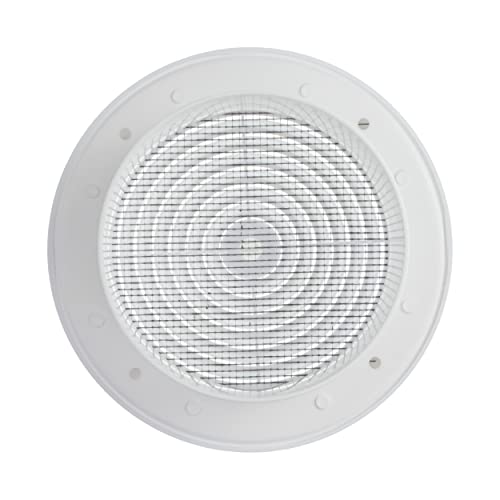 Vent Systems 4'' Inch - White - Round Ceiling Grille - Round Air Vent Louver - Grill Cover - Built-In Insect Screen - Hvac Vents For Bathroom, Home Office, Kitchen #TOP4