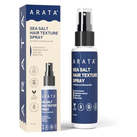 Arata Sea Salt Thickening Hair Spray (50 ML) | Infused With Sea Salt, Biotin & Niacinamide | For Instantly Thicker, Full-Bodied Hair Cover