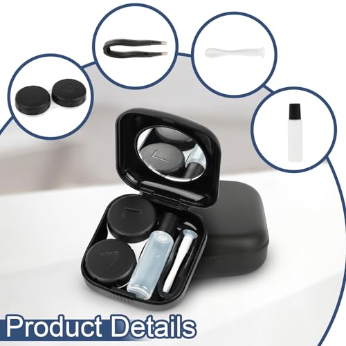 2 Stück Kontaklinsenbehälter, Kontaktlinsen Aufbewahrung, Kontaktlinsenhalter mit Spiegel, Kontaktlinse Kasten, Tragbar Kontaktlinsenbehälter Reise Kontaktlinsen Zubehör, für Reisen zu Hause im Freien