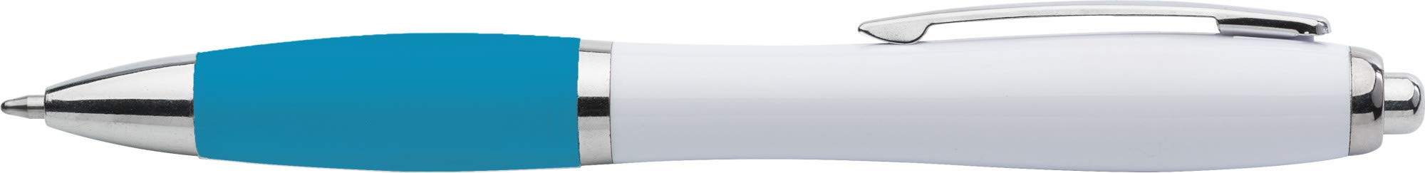 Schmalz Werbeservice Kunststoff Kugelschreiber Swansea inkl. Druck mit Werbung/Logo/Druck/Werbedruck Kugelschreiber bedruckt Digitaldruck mehrfarbig (Menge: 500 Stück, hellblau)