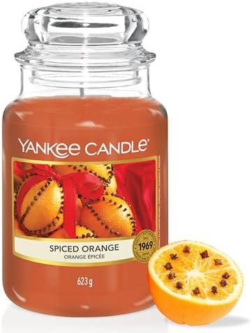 Yankee Candle Duftkerze im Glas (groß) | Spiced Orange | Brenndauer bis zu 150 Stunden