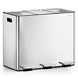 mVm Cubo de Basura para la Cocina, 3 Compartimentos 3 x 15L Cubo de Basura...