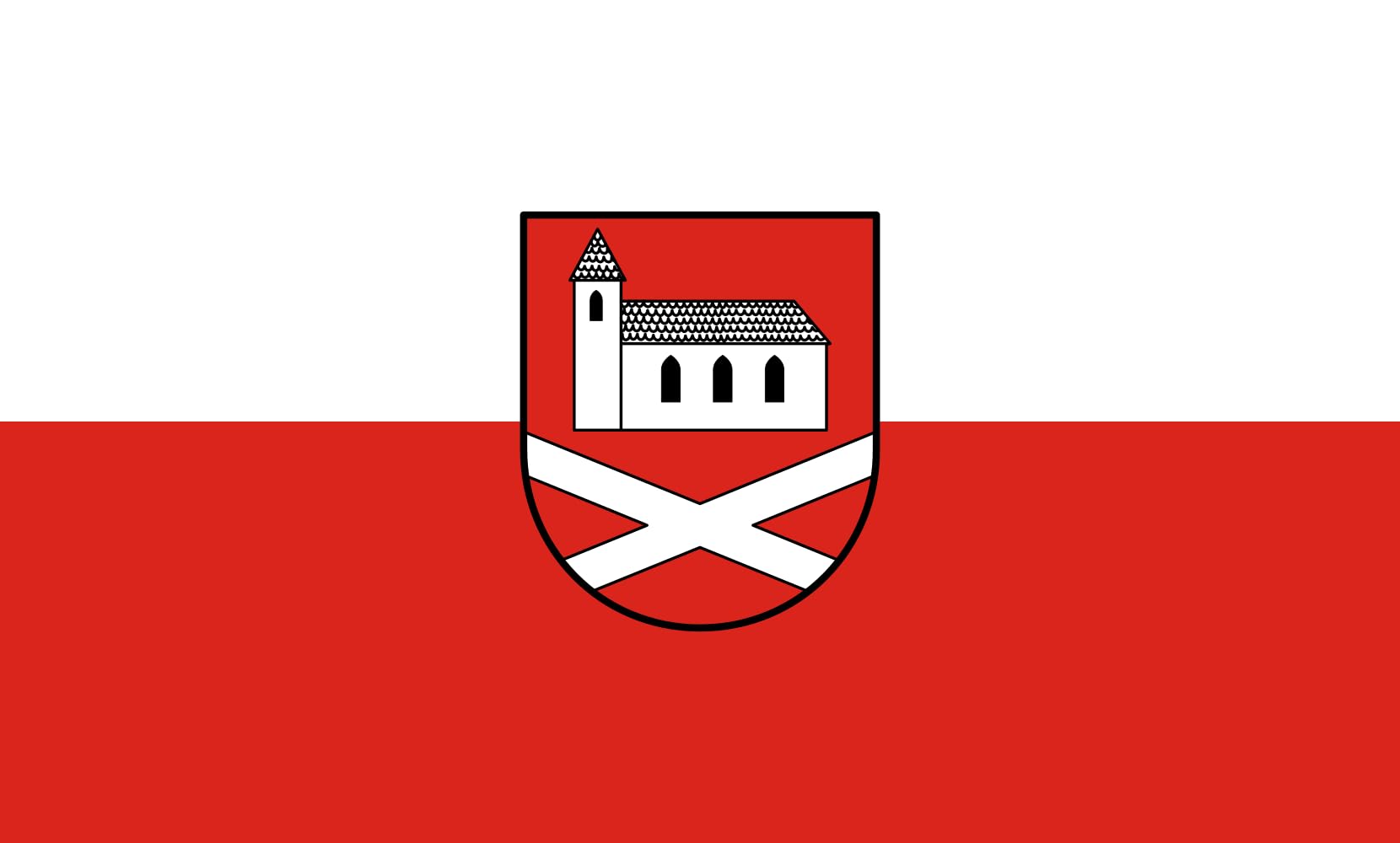 Drapeau Kirchheim am Ries 1.35m² | Pavillon format paysage grand format pour mât