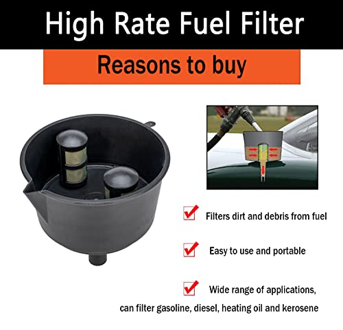 Image of AF15CB Portable Conductive Fuel Filter - 12 GPM Heavy Duty Oil Water Separator Universal Oil Filter Funnel with Screen for Automobile Motorcycle Car ATV RV SUV Boat Tractor Engine & Transmission
