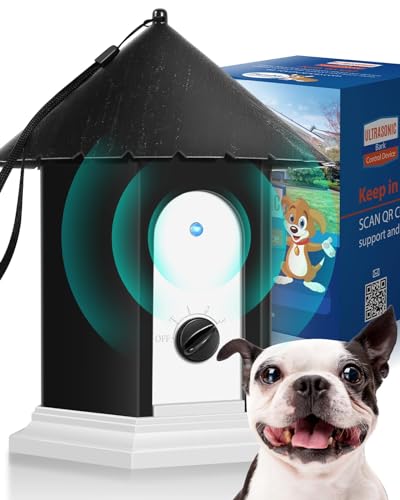 Anti Barking Device, 50FT Dog Barking Control Device, Ultrasonic Dog Bark Deterrent Bark Box Pet Behavior Training 3 Level Barking Dog Silencer Stop Neighbors Dog from Bark Outdoor/Indoor