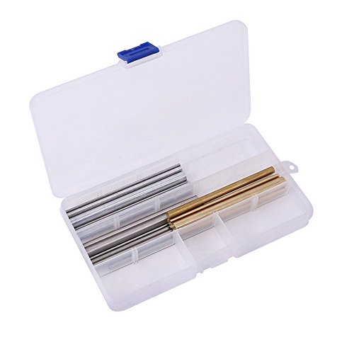 Swpeet 21-teiliges Metall-Rundstangen-Set, 3 Arten von Metallmaterialien, einschließlich Edelstahl, Messing und Aluminium, perfekt für Bastelwerkzeuge, Durchmesser 2 mm - 8 mm, Länge 100 mm