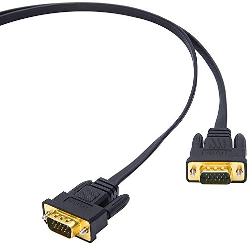 DTech 25 Feet Ultra Thin Flat Computer Monitor VGA Cable Standard 15 Pin Male to Male SVGA Wire 25 Feet - Black - Image 5