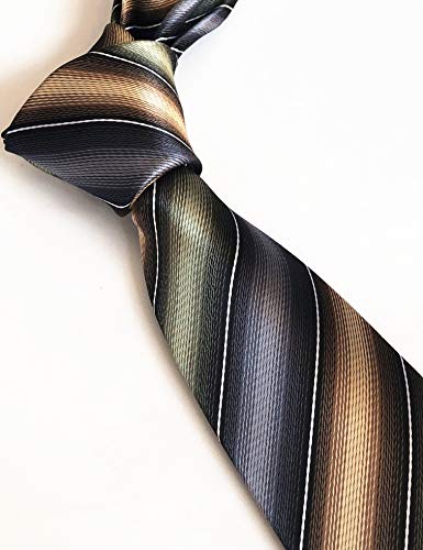 Image of Elfeves Men's Modern Striped Patterned Formal Ties College Daily Woven Neckties
