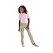 French Toast Girls' Adjustable Waist Stretch Twill Straight Leg Pant (Standard & Plus), Khaki, 18 Plus