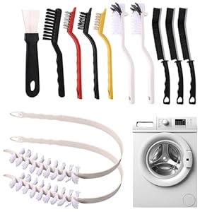 Lyreh 14 stuks Wasmachine Reinigingsborstelset, Kierenborstel voor Voorlader Wasmachine Wasmiddelreinigingsgereedschap voor Ventilatieopeningen Afvoeren Rubberen Afdichtingen en Krappe Ruimtes