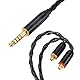 Alphatec 4,4-mm-auf-MMCX-IEM-Kabel, versilbertes 8-adriges OCC-Ohrhörerkabel, ultraweiches HiFi-Kopfhörerkabel, In-Ear-Monitorkabel (1,3 m, schwarz)