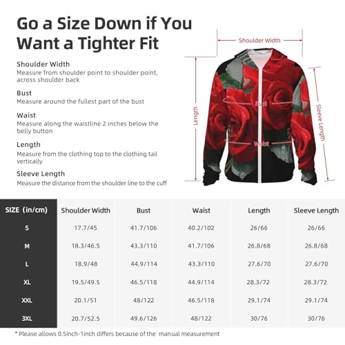 Sun Protection Hoodie Shirt Gothic Rose UPF 50+ Long Sleeve Outdoor Rash Guard for Men Women2