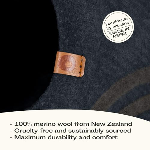 MEOWFIA Premium Felt Cat Bed Cave - Handmade 100% Merino Wool Bed for Cats and Kittens (Large, Slate Grey) - Image 4