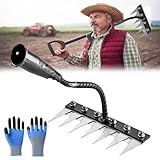 【Large éventail d'utilisations】Ce rateau desherbage de jardin en métal a des dents aiguisées pour un large éventail d'utilisations. Il peut être utilisé pour désherber le jardin, pour ameublir le sol, pour semer des graines, pour niveler le sol ou pour tracer des sillons. Dents pour répondre à la plupart des besoins de jardinage