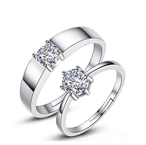 Bagues de mariage en cristal réglables pour couples, alliance ajustable homme femme