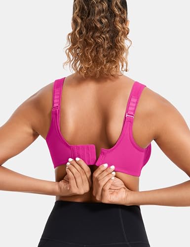 Image of SYROKAN Women's Max Control Underwire Sports Bra High Impact Plus Size with Adjustable Straps Unlined Bra