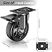 4 inch Casters Wheels, Casters Set of 4 Heavy Duty with Brake 2200lbs, Locking Swivel Plate Caster, Industrial Castor Wheels for Carts, Furniture and Workbench(Free Screws and Spanner)