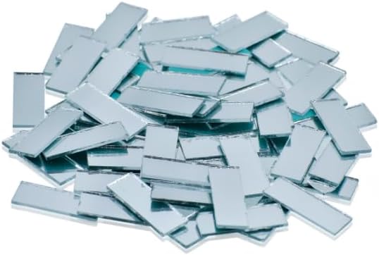 R&H Craft Mirrors Rectangle Shape 100 Gram, for LIPPAN, Mirror, MUD, Craft, Mosaic Art, Home Decorations ETC, (3.5 x 2 cm)