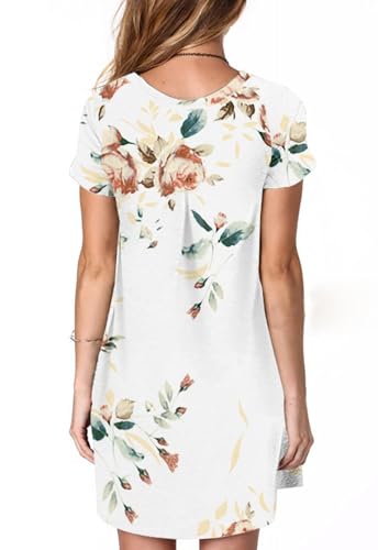 Image of Alaster Women's Casual Summer T Shirt Dress Loose Short Sleeve Tunic Dress with Pocket for Women