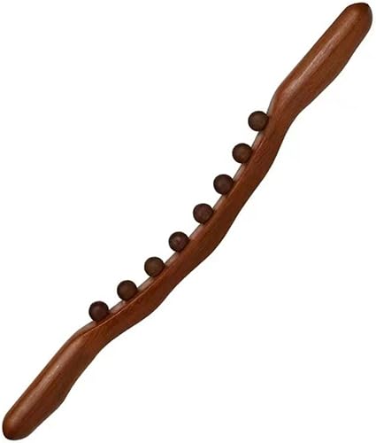 Herramientas de rodillo de masaje de drenaje linfático para terapia de madera, 8 cuentas, terapia de tejido suave, alivio gua sha 20.47 pulgadas
