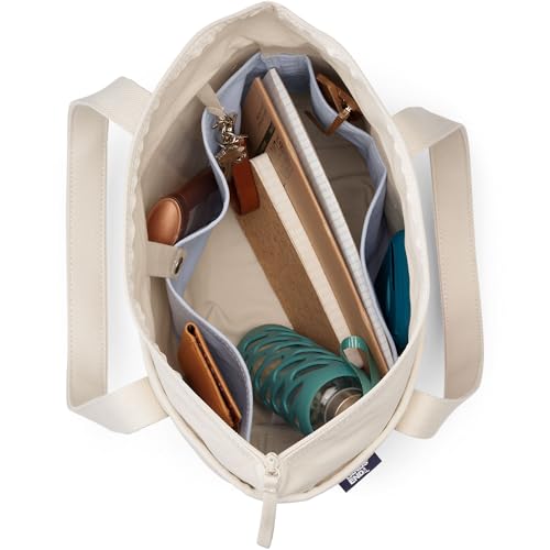 Image of Lands' End Zip Top Long Handle Canvas Tote Bag